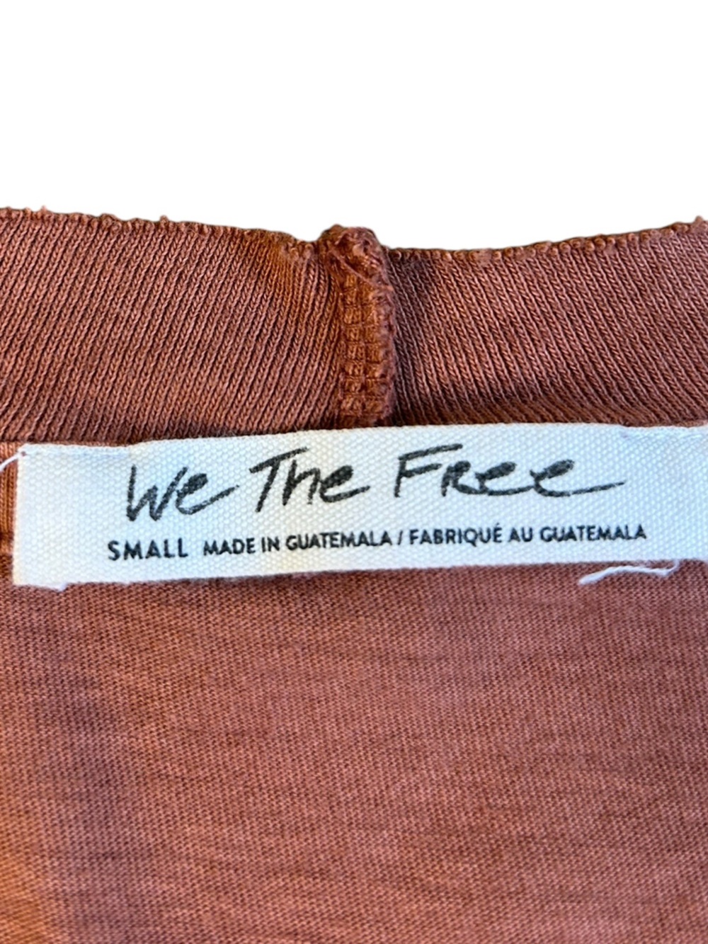 Free People WE THE FREE Clover Puff Shoulder Top Mesa (Rust/Terracotta) Small - Picture 3 of 10